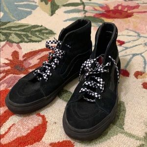 Black hi-top sneakers